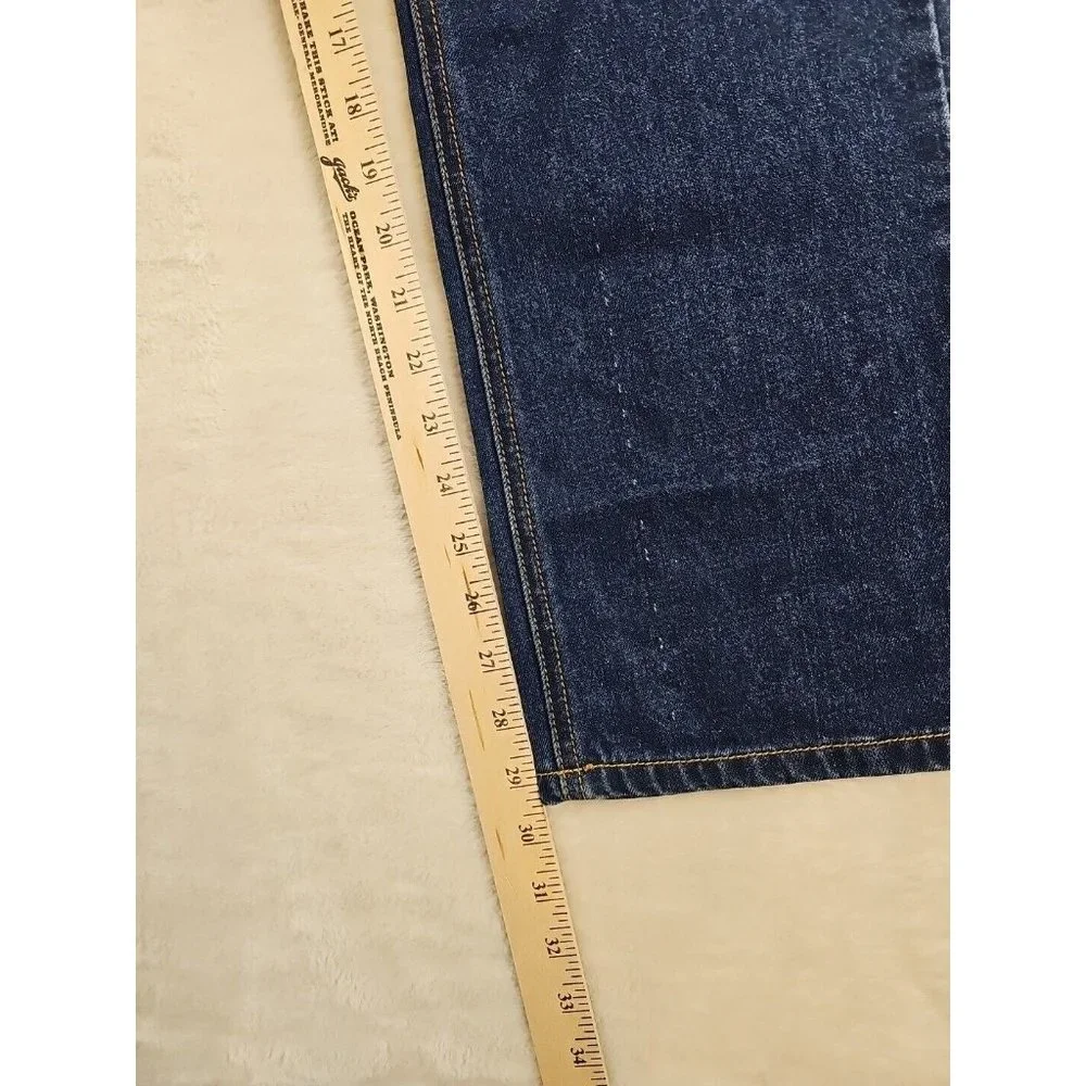 KDNK Mens 34‎ x 30 Denim Jeans Straight Leg Medium Wash Solid Blue